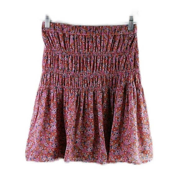 Sanctuary - Pink Floral Lined Mini Skirt - XS - Picture 1 of 6